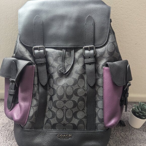 Hudson Backpack In Colorblock Signature Canvas - Picture 1 of 9